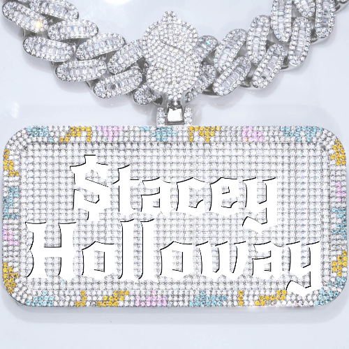 CUSTOM LETTER NECKLACE 3D COLORFUL SQUARE