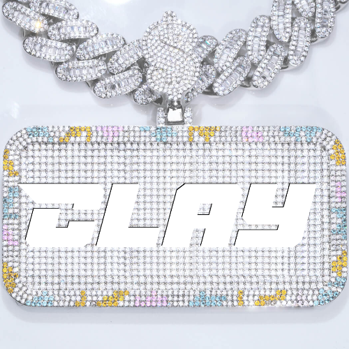 CUSTOM LETTER NECKLACE 3D COLORFUL SQUARE