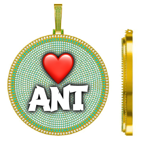 CUSTOM LETTER NECKLACE 3D BIG DISC