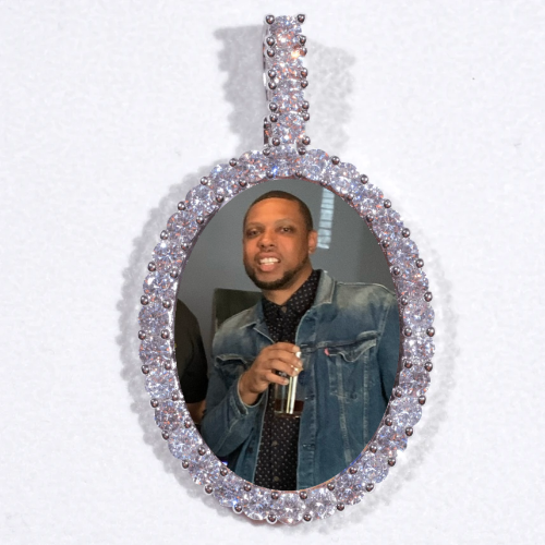 Large 3D Oval Custom Picture Pendant