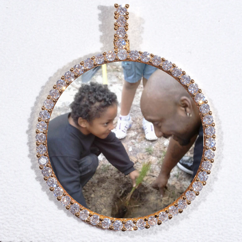 LARGE 3D CIRCLE CUSTOM PICTURE PENDANT