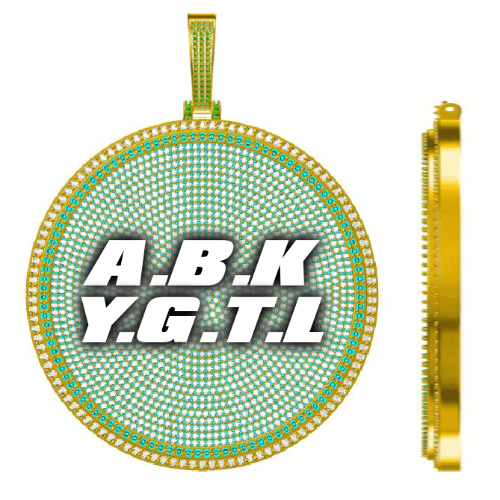 CUSTOM LETTER NECKLACE 3D BIG DISC
