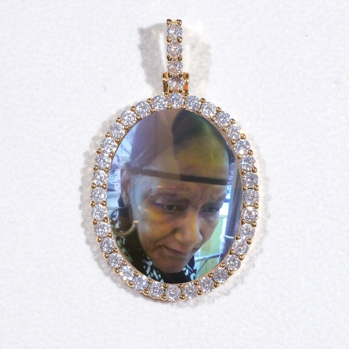 3D Oval Custom Picture Pendant