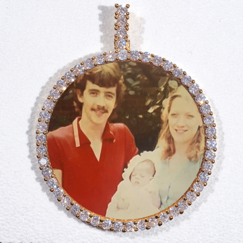LARGE 3D CIRCLE CUSTOM PICTURE PENDANT