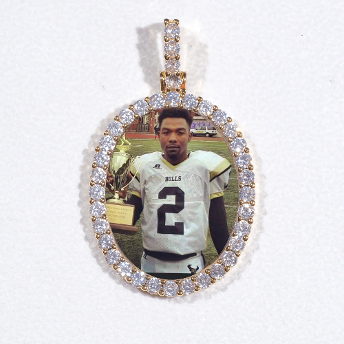 3D Oval Custom Picture Pendant