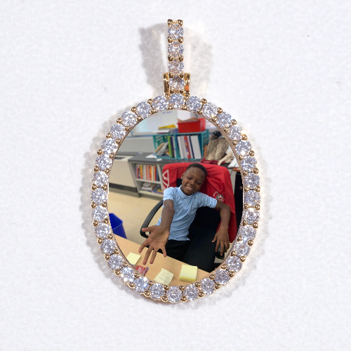 3D Oval Custom Picture Pendant