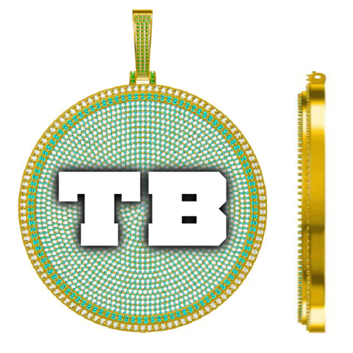 CUSTOM LETTER NECKLACE 3D BIG DISC