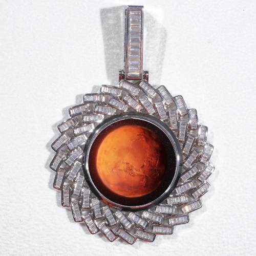 Large 3D Baguette Custom Picture Pendant