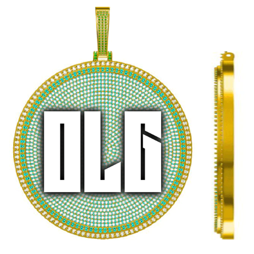 CUSTOM LETTER NECKLACE 3D BIG DISC