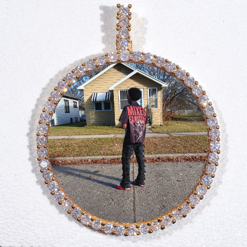 LARGE 3D CIRCLE CUSTOM PICTURE PENDANT
