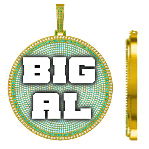 CUSTOM LETTER NECKLACE 3D BIG DISC