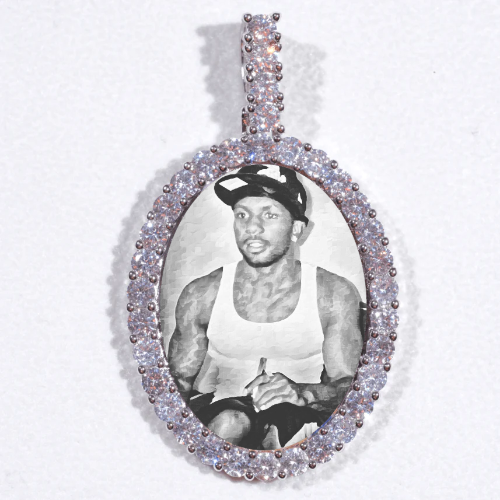 Large 3D Oval Custom Picture Pendant