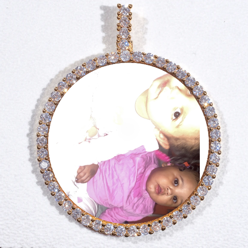 LARGE 3D CIRCLE CUSTOM PICTURE PENDANT