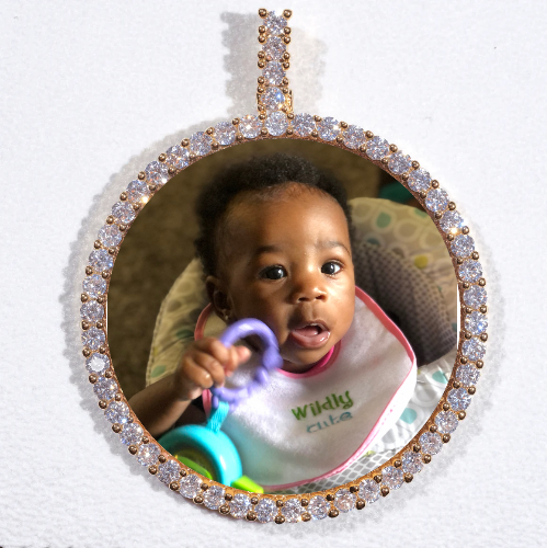 LARGE 3D CIRCLE CUSTOM PICTURE PENDANT
