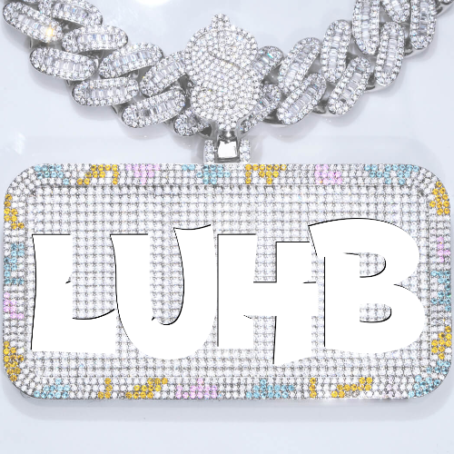 CUSTOM LETTER NECKLACE 3D COLORFUL SQUARE