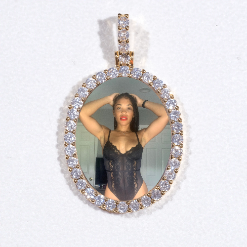 3D Oval Custom Picture Pendant