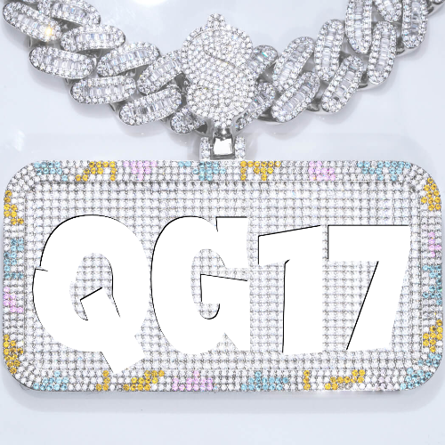 CUSTOM LETTER NECKLACE 3D COLORFUL SQUARE