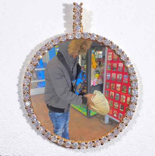 LARGE 3D CIRCLE CUSTOM PICTURE PENDANT