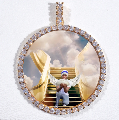 LARGE 3D CIRCLE CUSTOM PICTURE PENDANT