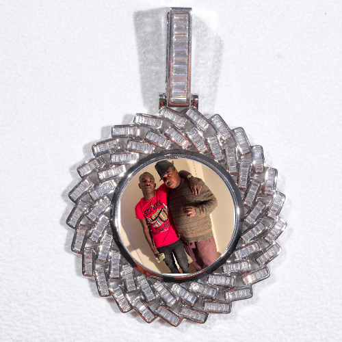 Large 3D Baguette Custom Picture Pendant