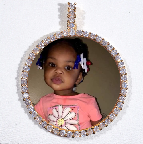 LARGE 3D CIRCLE CUSTOM PICTURE PENDANT