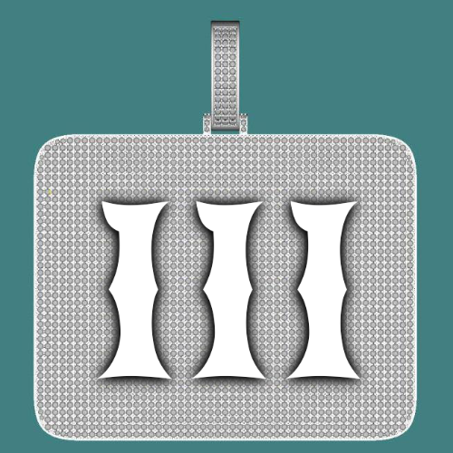 CUSTOM LETTER NECKLACE 3D BIG SQUARE