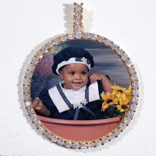 LARGE 3D CIRCLE CUSTOM PICTURE PENDANT