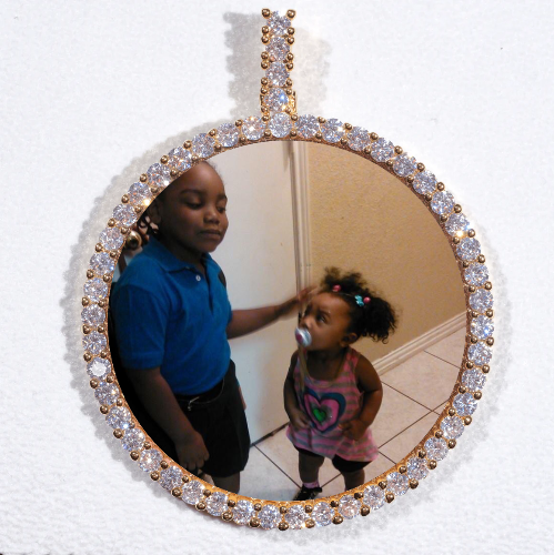 LARGE 3D CIRCLE CUSTOM PICTURE PENDANT
