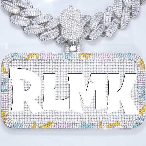 CUSTOM LETTER NECKLACE 3D COLORFUL SQUARE