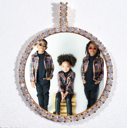 LARGE 3D CIRCLE CUSTOM PICTURE PENDANT