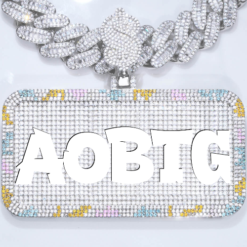 CUSTOM LETTER NECKLACE 3D COLORFUL SQUARE