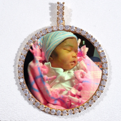 LARGE 3D CIRCLE CUSTOM PICTURE PENDANT