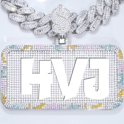 CUSTOM LETTER NECKLACE 3D COLORFUL SQUARE