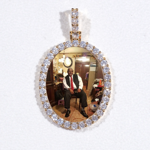 3D Oval Custom Picture Pendant