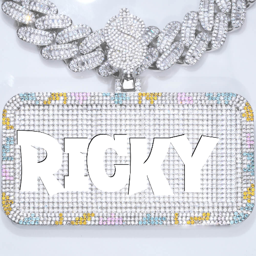 CUSTOM LETTER NECKLACE 3D COLORFUL SQUARE