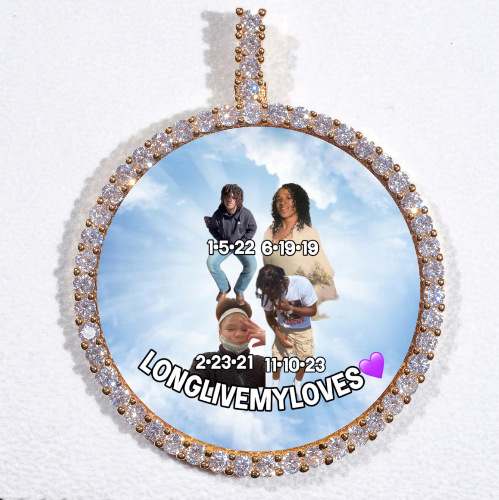 LARGE 3D CIRCLE CUSTOM PICTURE PENDANT