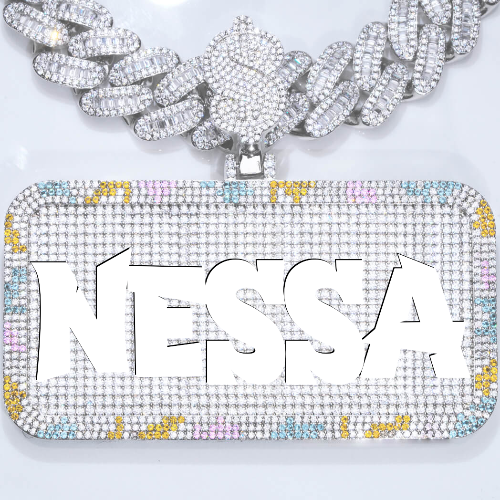 CUSTOM LETTER NECKLACE 3D COLORFUL SQUARE