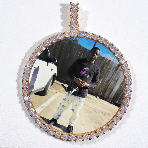 LARGE 3D CIRCLE CUSTOM PICTURE PENDANT
