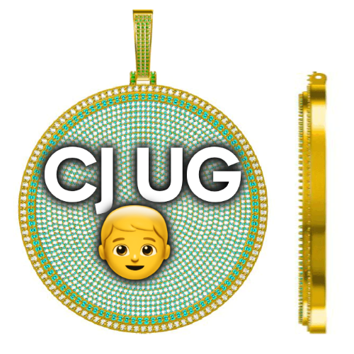CUSTOM LETTER NECKLACE 3D BIG DISC