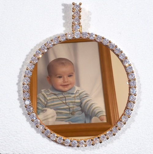 LARGE 3D CIRCLE CUSTOM PICTURE PENDANT