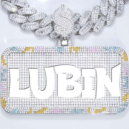 CUSTOM LETTER NECKLACE 3D COLORFUL SQUARE