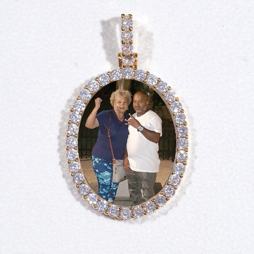 3D Oval Custom Picture Pendant