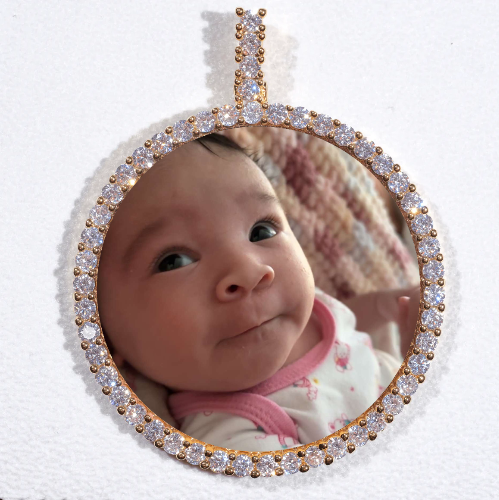 LARGE 3D CIRCLE CUSTOM PICTURE PENDANT