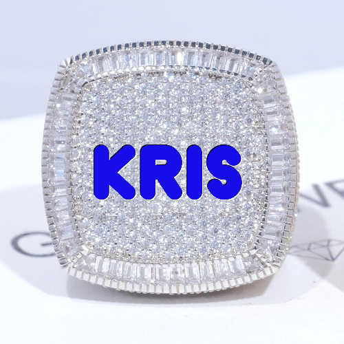 CUSTOM LETTER 3D ICED RING