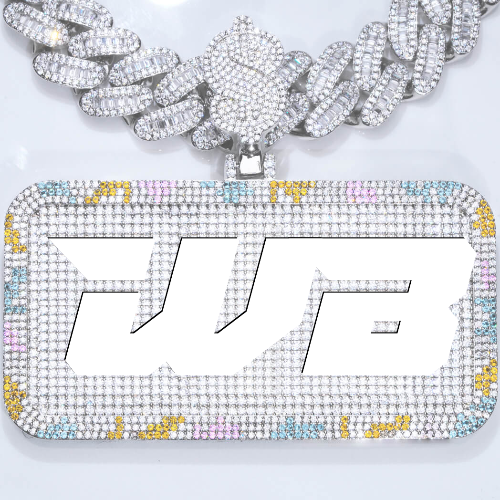 CUSTOM LETTER NECKLACE 3D COLORFUL SQUARE