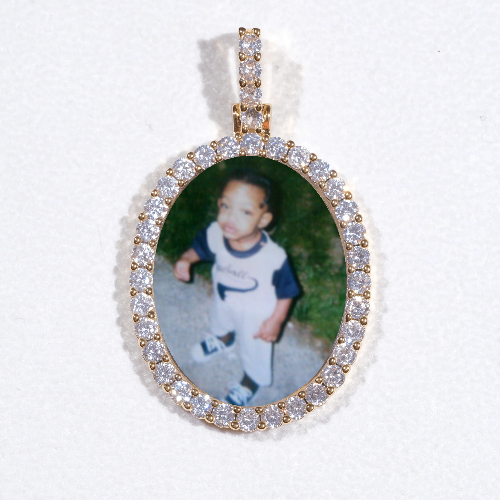 3D Oval Custom Picture Pendant