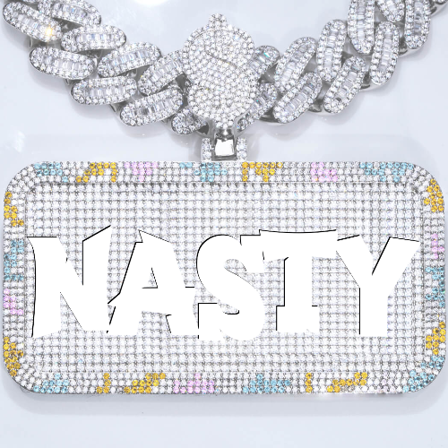 CUSTOM LETTER NECKLACE 3D COLORFUL SQUARE