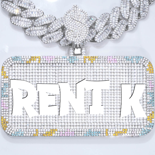 CUSTOM LETTER NECKLACE 3D COLORFUL SQUARE