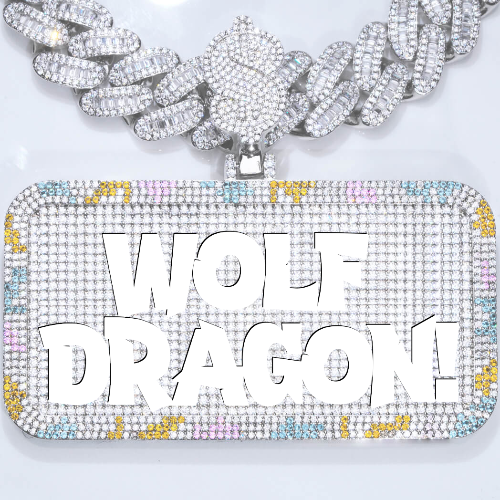CUSTOM LETTER NECKLACE 3D COLORFUL SQUARE
