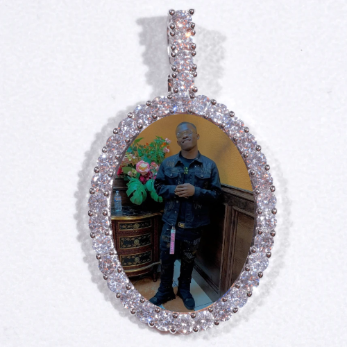 Large 3D Oval Custom Picture Pendant